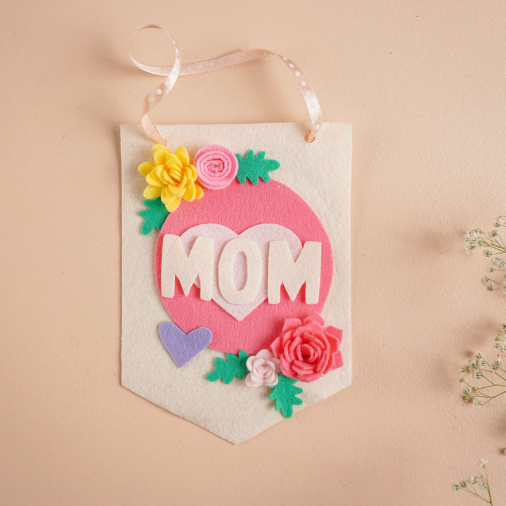 Handmade Floral Theme "Mom" Felt Party Decor