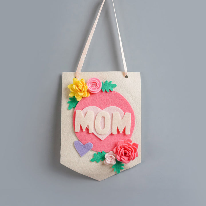 Handmade Floral Theme "Mom" Felt Party Decor