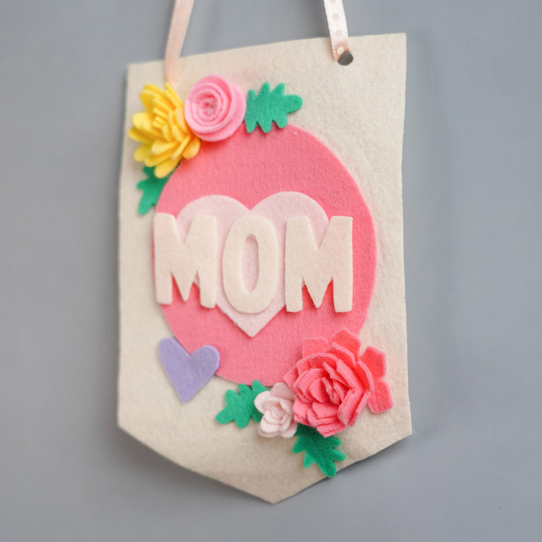 Handmade Floral Theme "Mom" Felt Party Decor