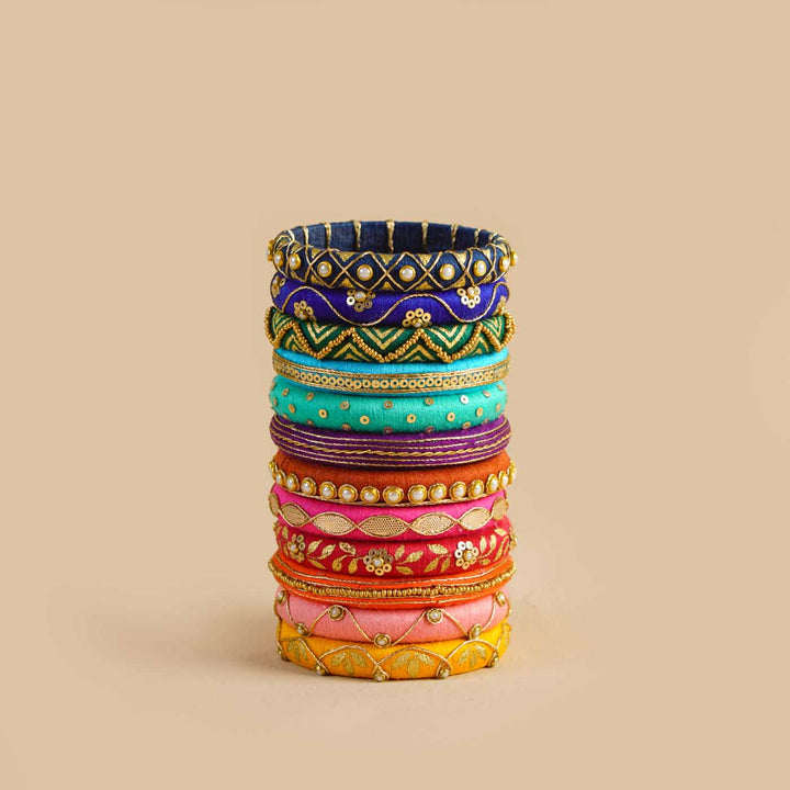 Multicolor Handcrafted Tanvi Bangles | Set of 12