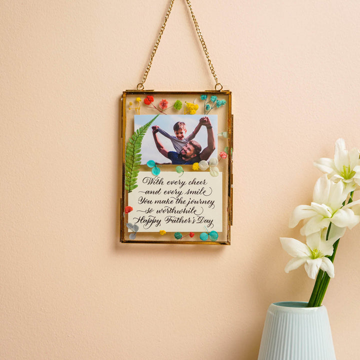 Photo Personalized Vintage Glass Photo Frame For Fathers