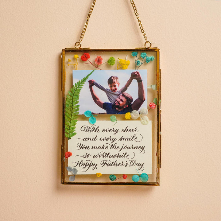 Photo Personalized Vintage Glass Photo Frame For Fathers