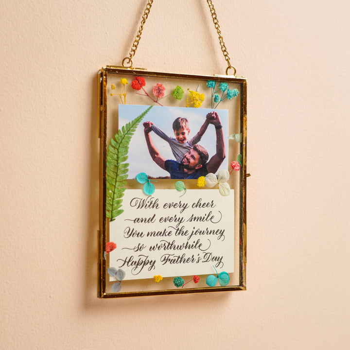 Photo Personalized Vintage Glass Photo Frame For Fathers