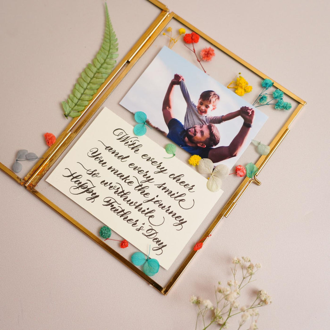 Photo Personalized Vintage Glass Photo Frame For Fathers