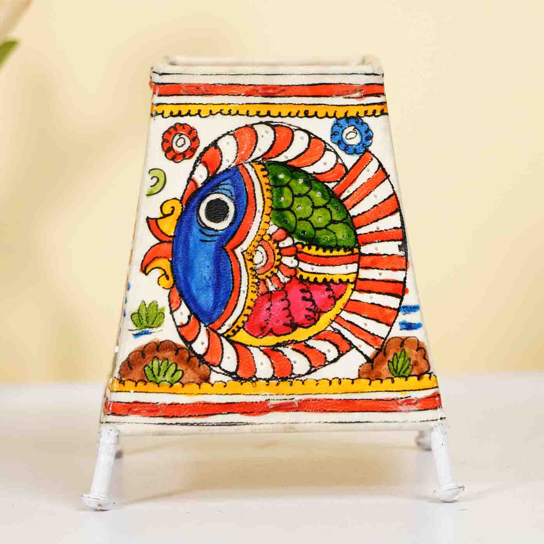 6 inch | Fish Hand Painted Tholu Bommalata Small Tabletop Lamp