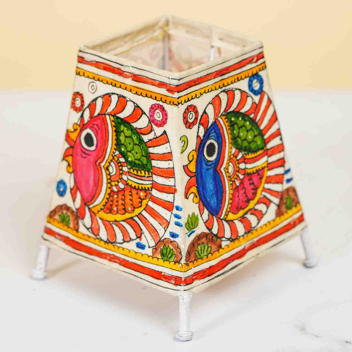 6 inch | Fish Hand Painted Tholu Bommalata Small Tabletop Lamp
