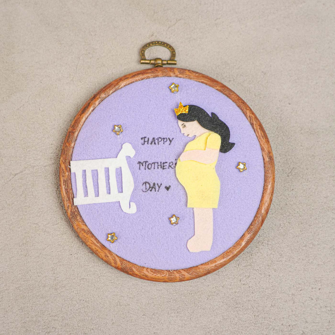 Photo Personalized Handmade Mom To Be Theme Felt Wall Hoop