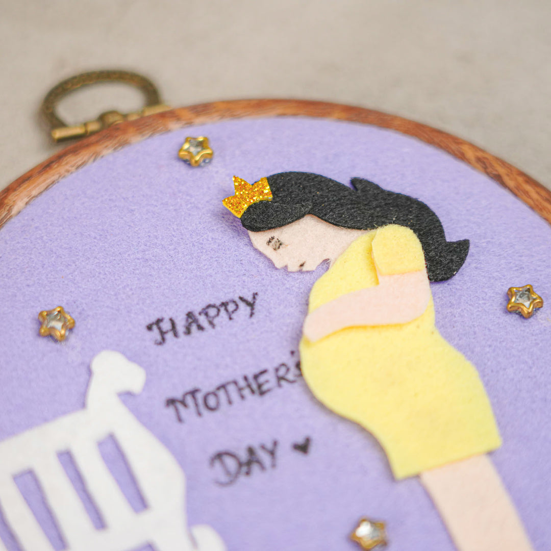 Photo Personalized Handmade Mom To Be Theme Felt Wall Hoop