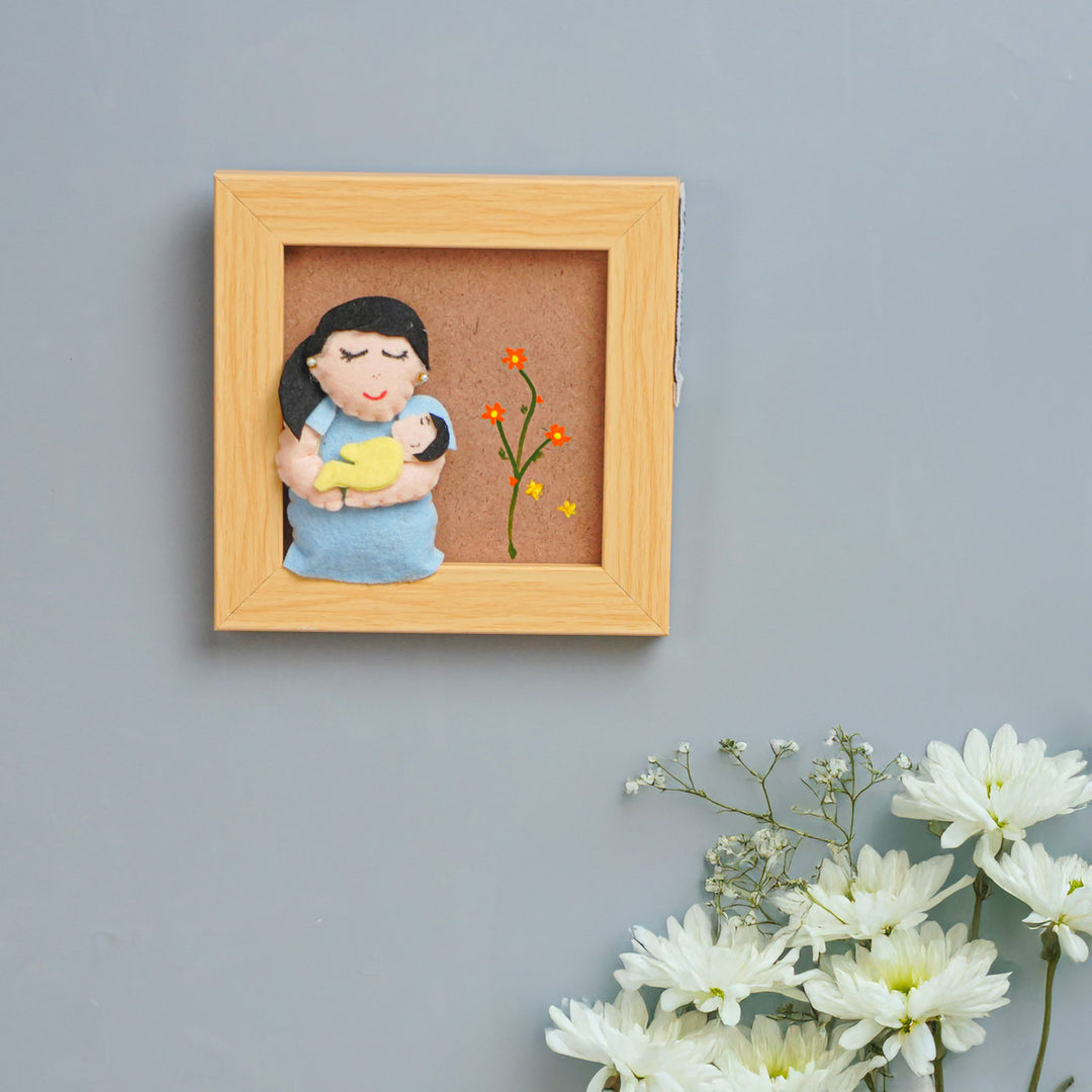 Photo Personalized Handmade Mom And Kid Theme Felt Miniature Frame