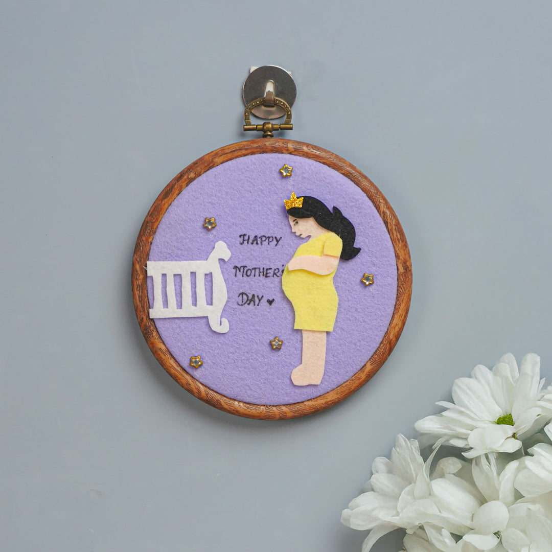 Photo Personalized Handmade Mom To Be Theme Felt Wall Hoop