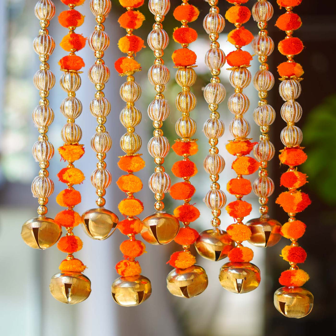 10 Pc | Moli Pom Pom & Gota Hanging Set with Bells