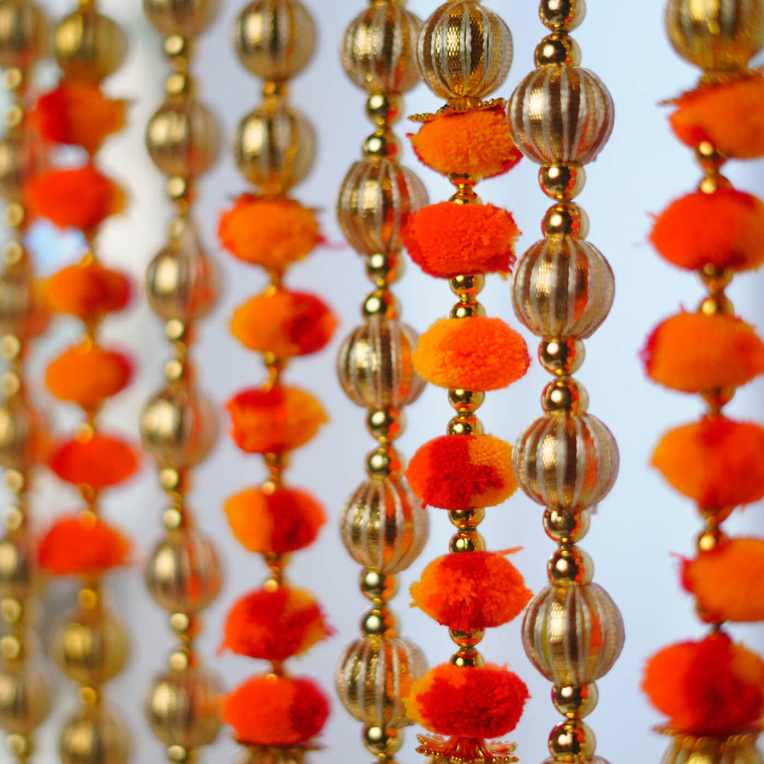 10 Pc | Moli Pom Pom & Gota Hanging Set with Bells