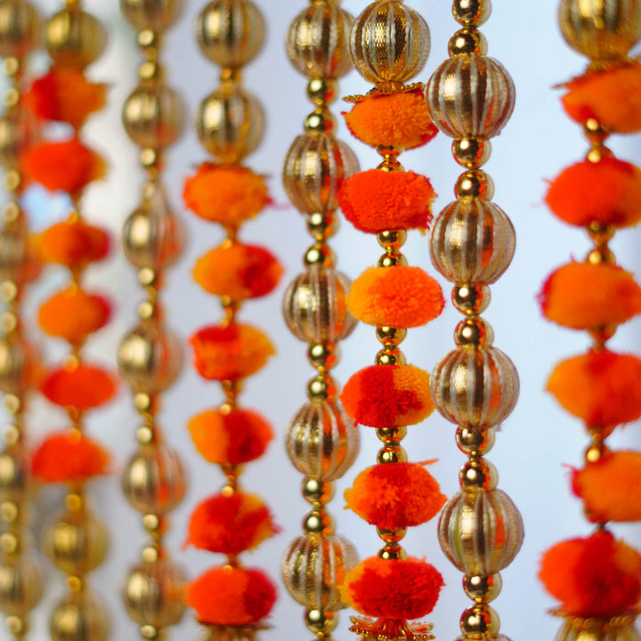 10 Pc | Moli Pom Pom & Gota Hanging Set with Bells
