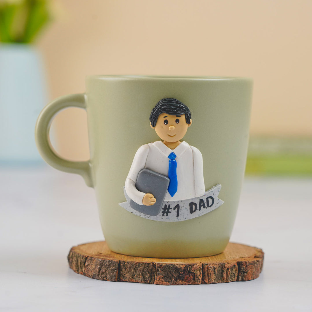 Personalized Handmade Polymer Clay Professional Dad Theme Ceramic Mug