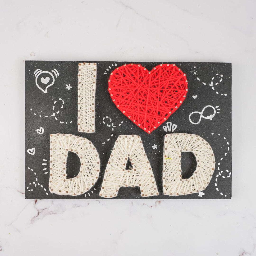 Handmade String Art I Love Dad Wooden Decorative Plaque