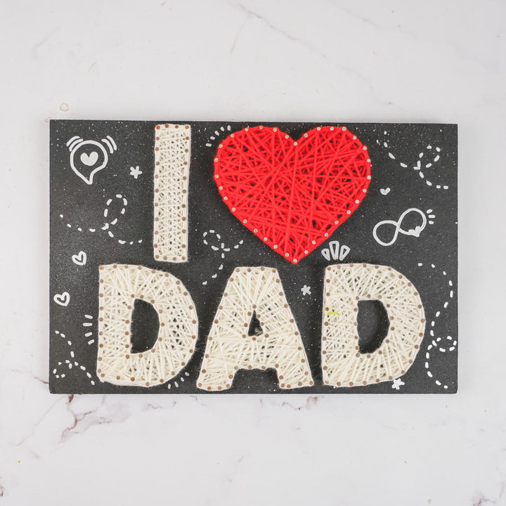 Handmade String Art I Love Dad Wooden Decorative Plaque