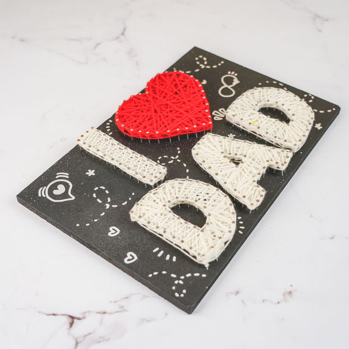 Handmade String Art I Love Dad Wooden Decorative Plaque
