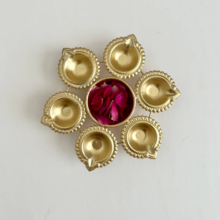 Engraved Diya Design Iron Tealight Holder