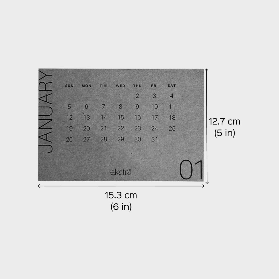 Handmade Brown 2026 Desk Calendar With Stand
