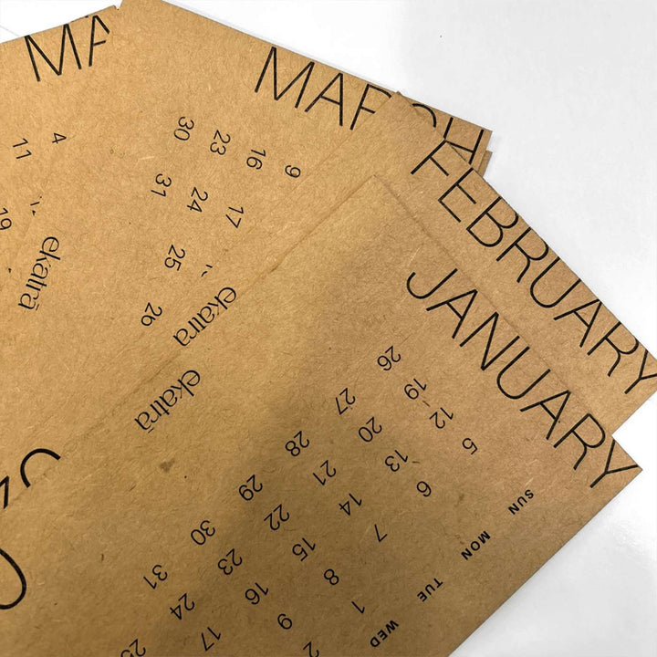 Handmade Brown 2026 Desk Calendar With Stand