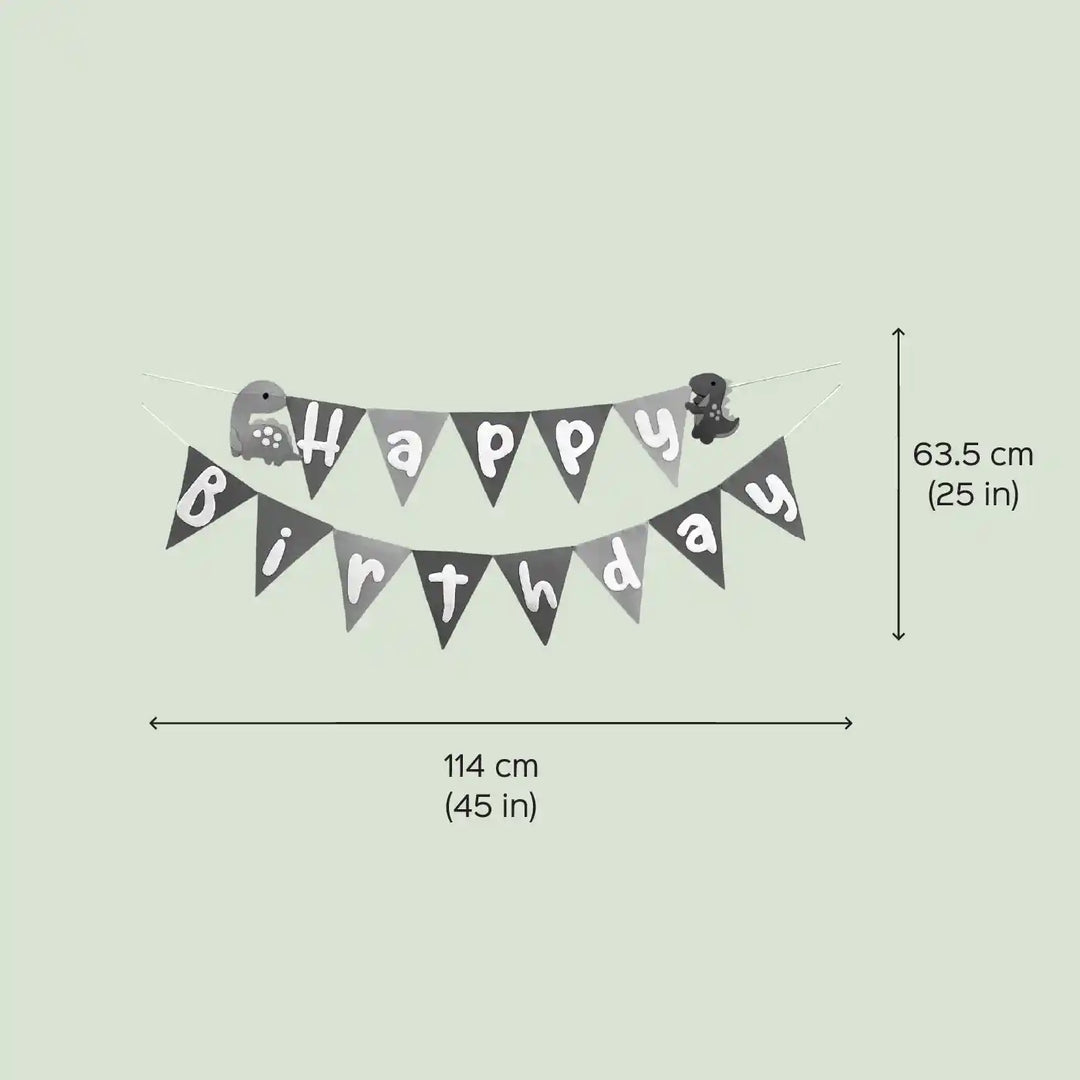 Handmade Dinosaur Theme Felt Happy Birthday Bunting