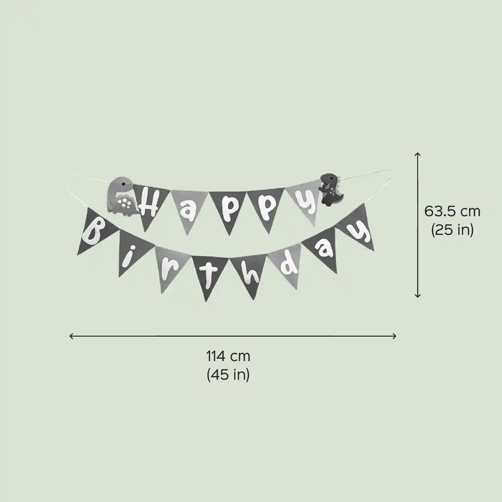 Handmade Dinosaur Theme Felt Happy Birthday Bunting