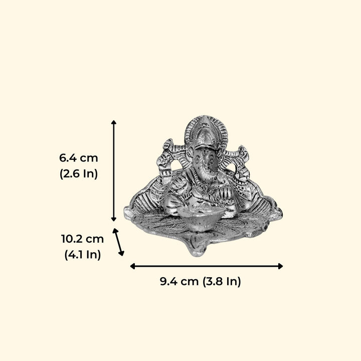 Handmade Lord Ganesh Metal Oil Lamp / Diya