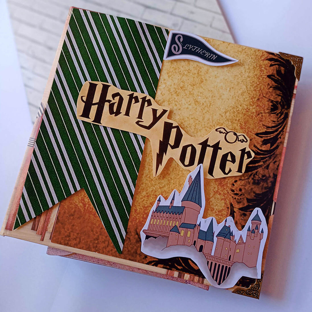 Handcrafted Slytherin Harry Potter Themed Scrapbook Personalized With Your Photos & Messages