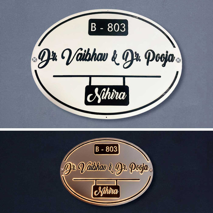 Personalized Waterproof Doctor Embossed Acrylic Name Plate - Front Nameplate Mounted on Wall