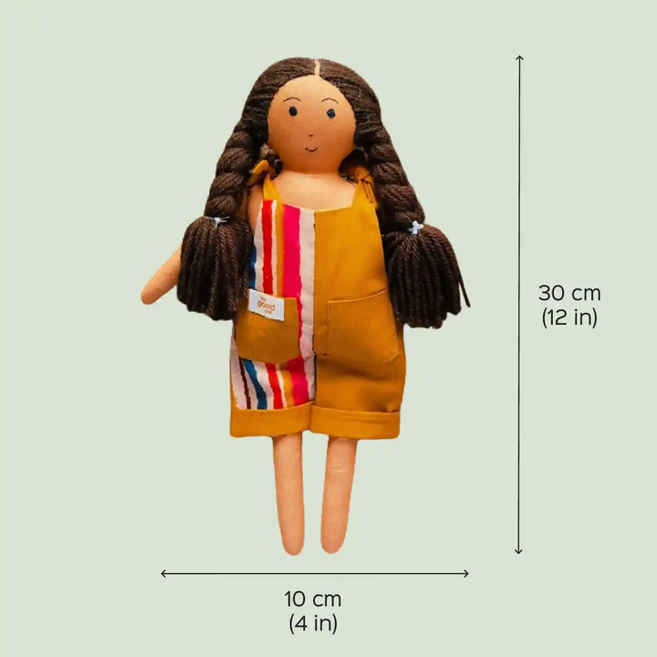 Nilah in Romper With Changeable Outfits | Soft Hand-Stitched Sustainable Indian Play Doll
