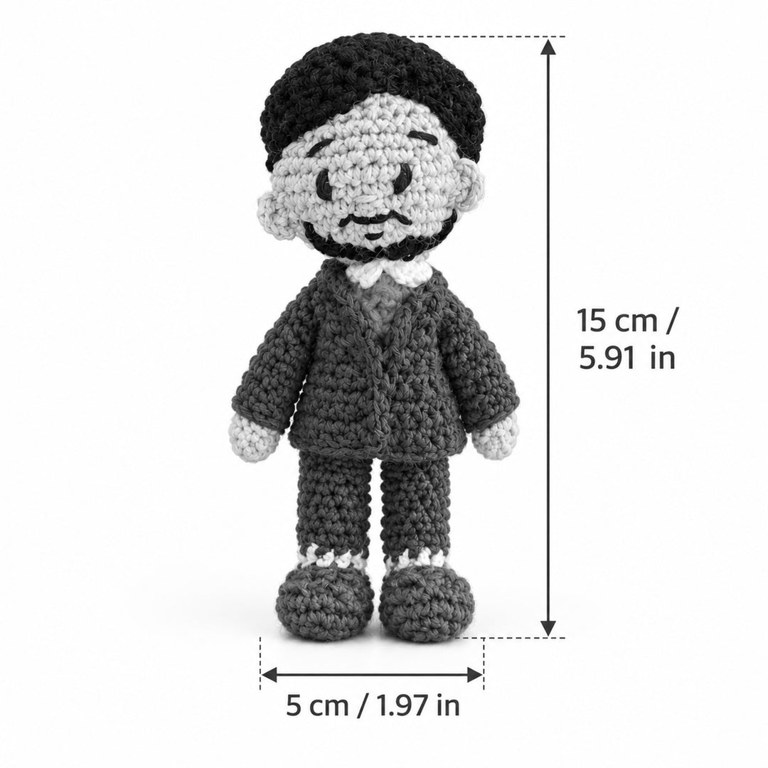 Handmade Sri Krishna Crochet Cotton Golu Doll For Gifting & Decor