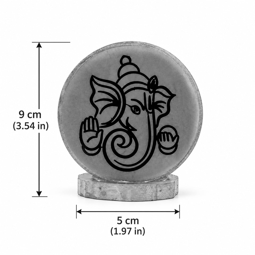 Set of 5 | Handmade Round Ganesha Resin Art Idol Showpieces With Stand For Festive Gifting