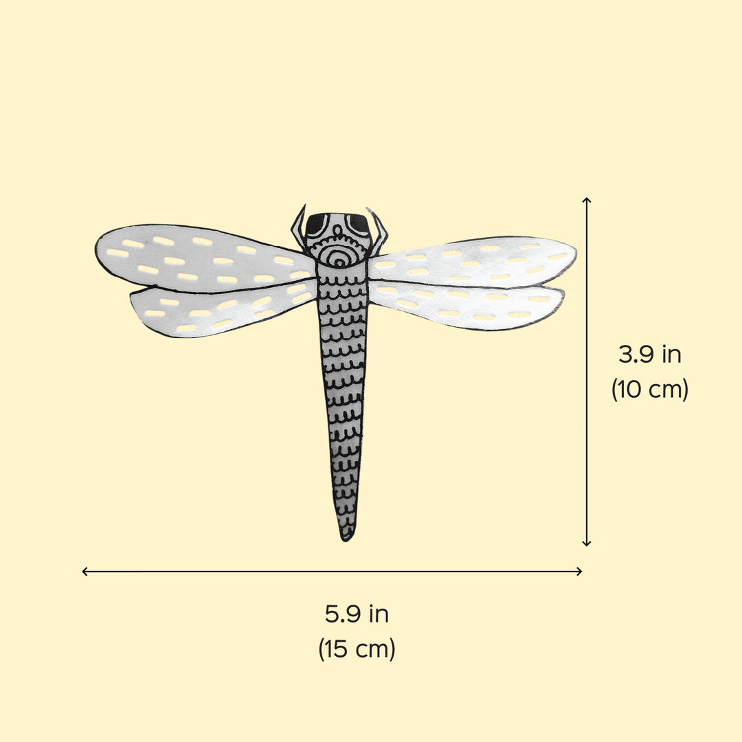 Hand-Painted Dragonfly Tholu Bommalata Fridge Magnet
