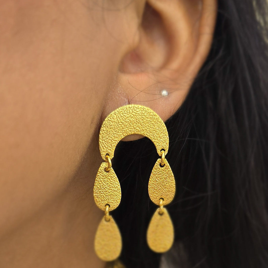Handmade Drops Design Brass Earrings