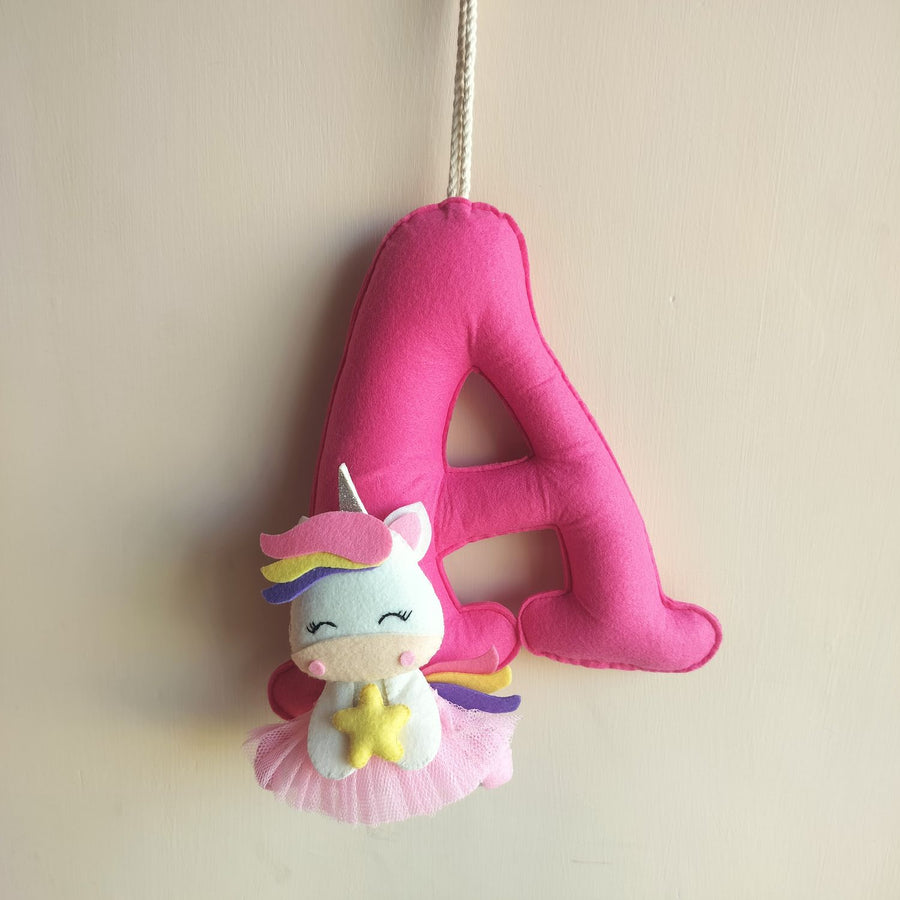 Customised Jumbo Felt Letters Initial Hanging For Kids - Hanging Front View