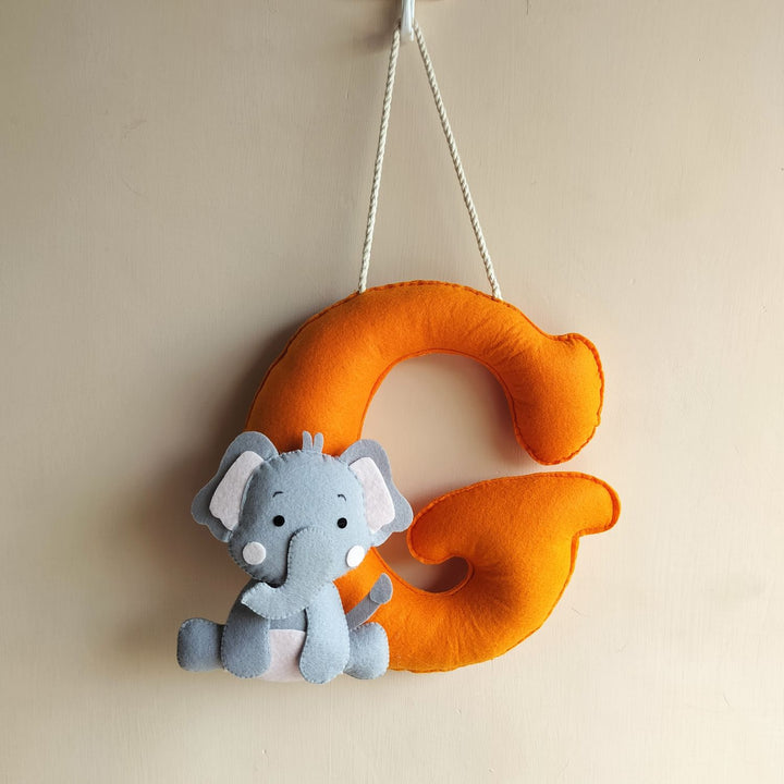Customised Jumbo Felt Letters Initial Hanging For Kids - Hanging from String Loop