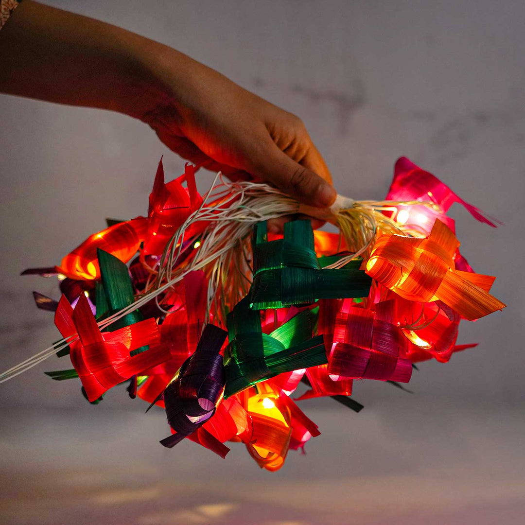 10m, 38 Bulbs | Eco-Friendly Handmade Decorative Multicolour Fish Bamboo LED Fairy Light