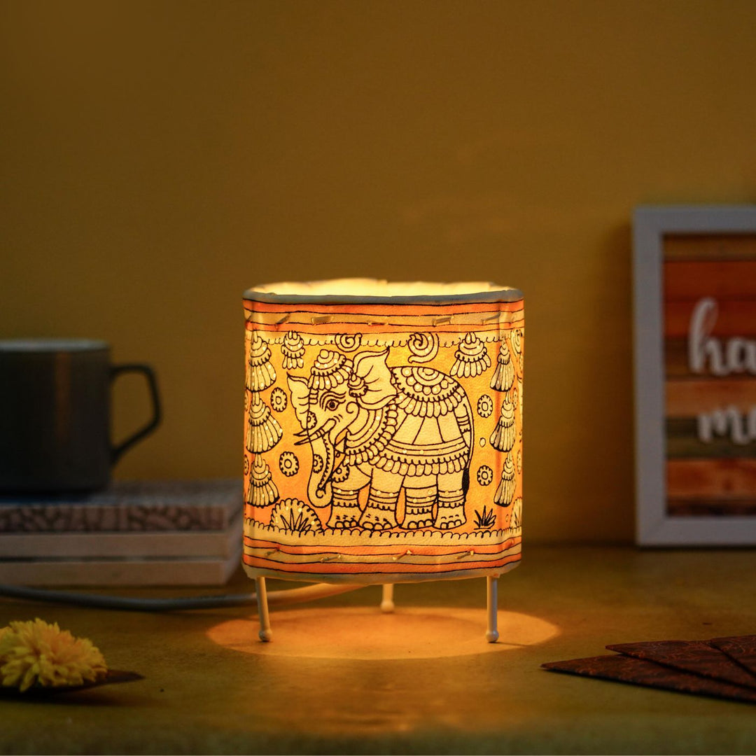 5 inch | Hand Painted Tholu Bommalata Small Tabletop Lamp