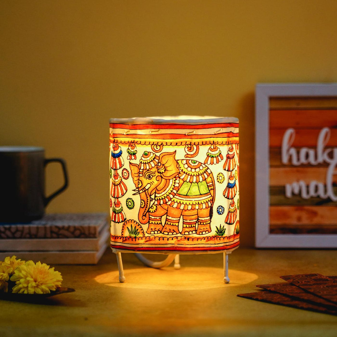 5 inch | Hand Painted Tholu Bommalata Small Tabletop Lamp