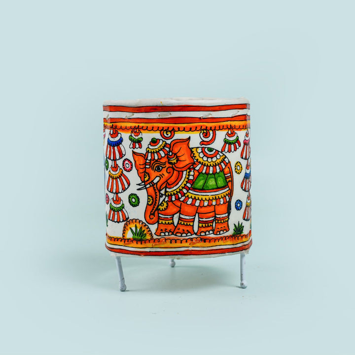 5 inch | Hand Painted Tholu Bommalata Small Tabletop Lamp