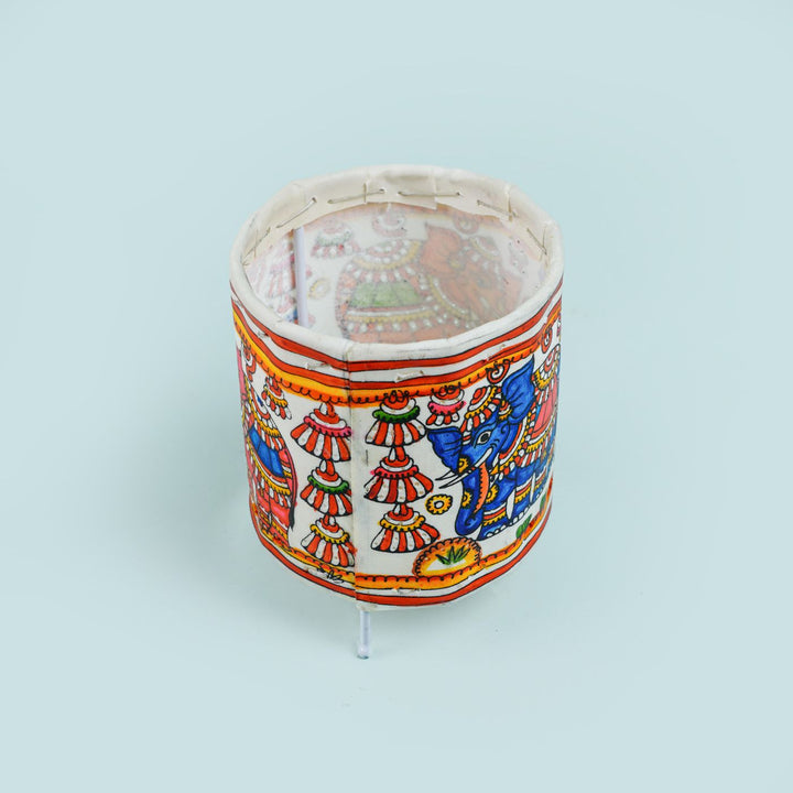 5 inch | Hand Painted Tholu Bommalata Small Tabletop Lamp