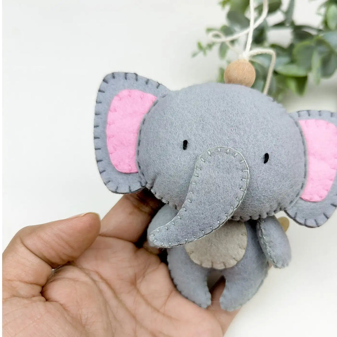 Handmade Elephant Felt Hanging For Kids