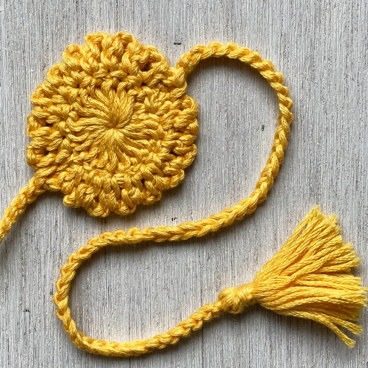 Handcrafted Crochet Folk Art Rakhi Hamper For Young Adults With Rice Roli Haldi 2 - Crochet Rakhi Back View