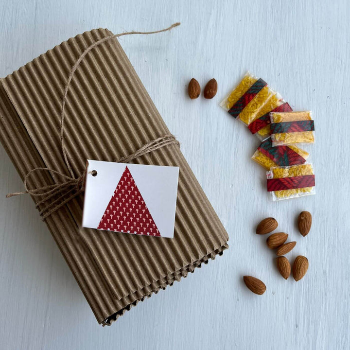 Handcrafted Crochet Folk Art Rakhi Hamper For Young Adults With Rice Roli Haldi 2 - Gift Wrap Presentation