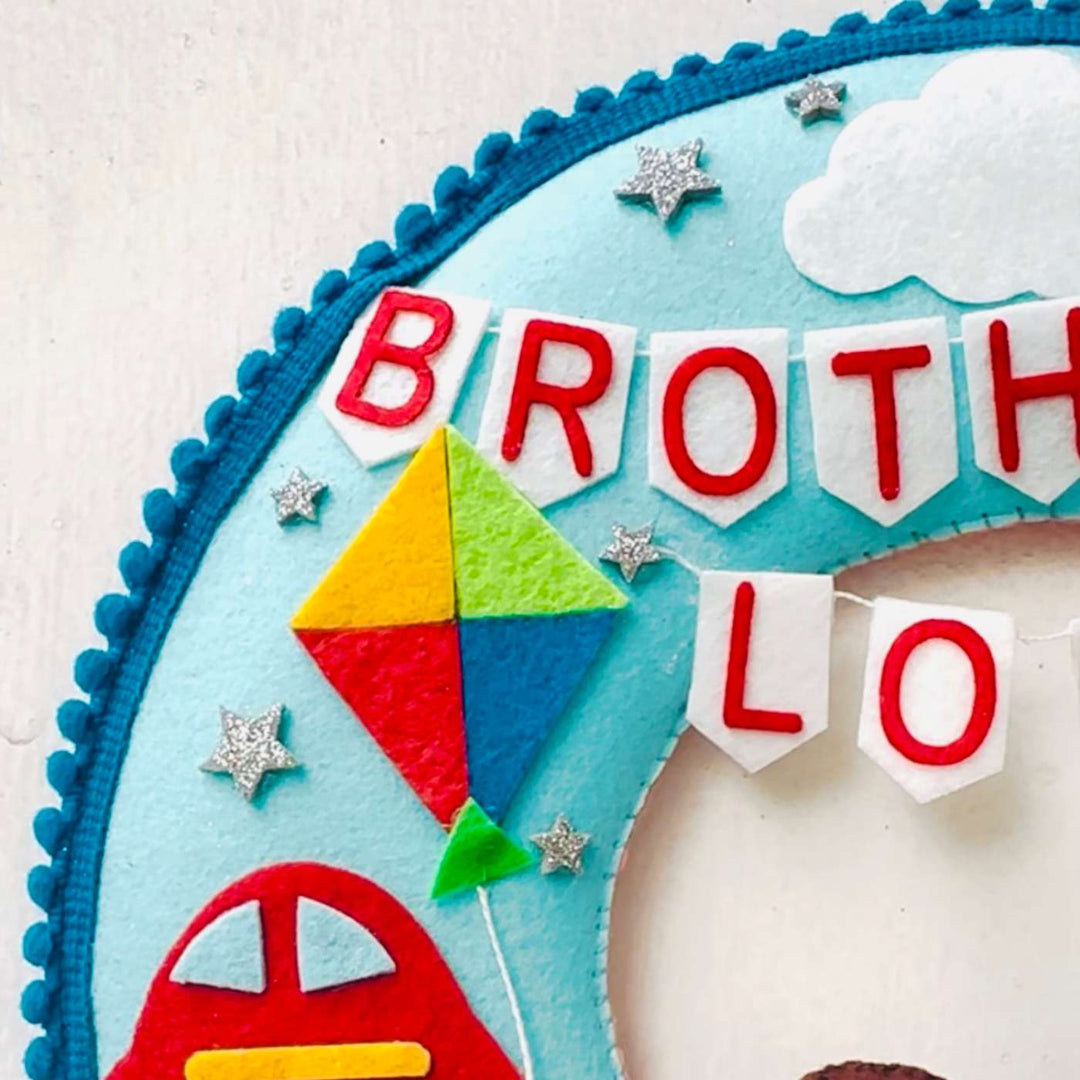 Personalized Handmade Car & Lion Theme Felt Kids Name Plate