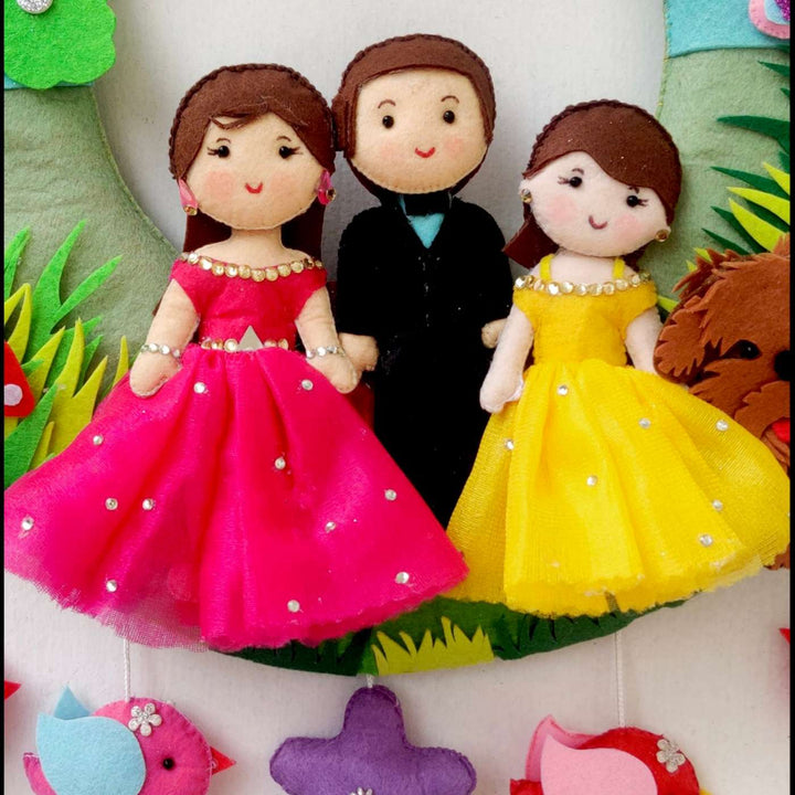 Photo Personalized Handmade Quilted Family Theme Felt Name Plate