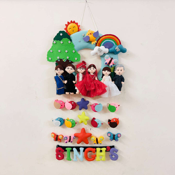 Photo Personalized Handmade Quilted Family Theme Felt Name Plate