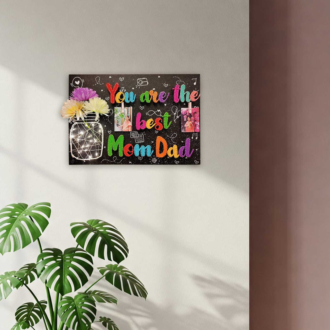 Photo Personalized Handmade String Art Mom Dad Theme Wooden Decorative Plaque
