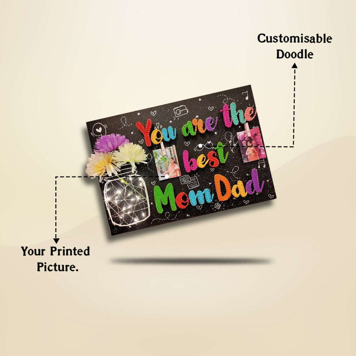 Photo Personalized Handmade String Art Mom Dad Theme Wooden Decorative Plaque
