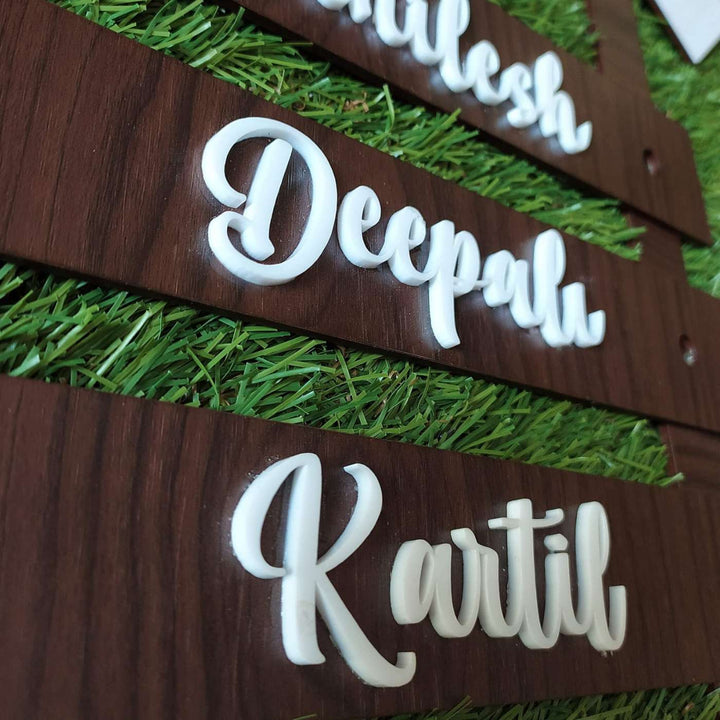 Personalized Family For Apartment And Bungalow Mdf Wood Name Plate